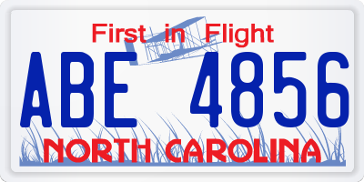 NC license plate ABE4856