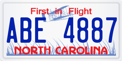 NC license plate ABE4887