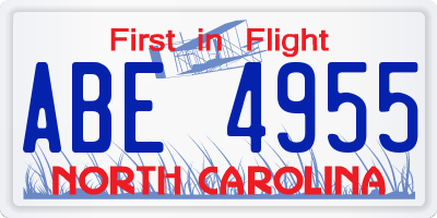 NC license plate ABE4955