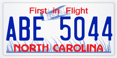 NC license plate ABE5044