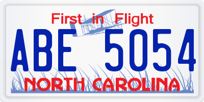 NC license plate ABE5054