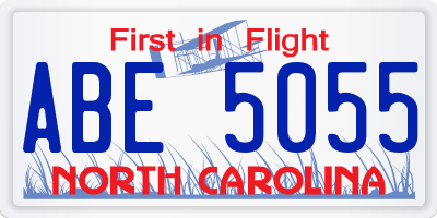 NC license plate ABE5055