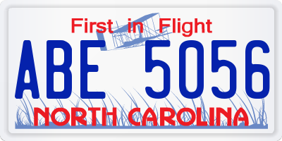 NC license plate ABE5056