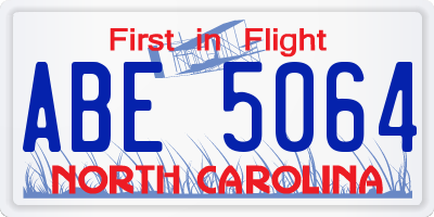 NC license plate ABE5064