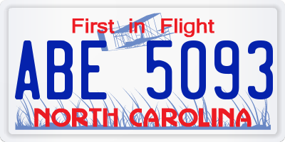 NC license plate ABE5093