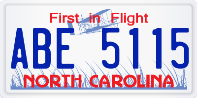 NC license plate ABE5115