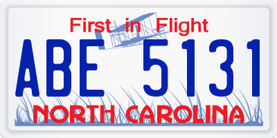 NC license plate ABE5131