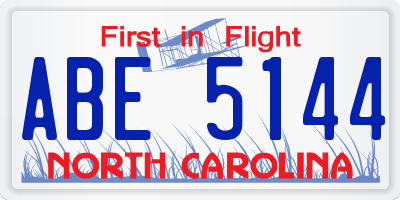 NC license plate ABE5144