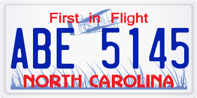 NC license plate ABE5145