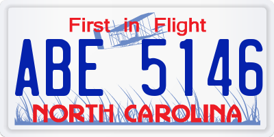 NC license plate ABE5146
