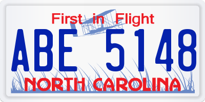 NC license plate ABE5148