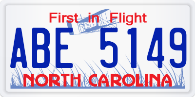 NC license plate ABE5149
