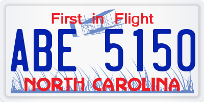 NC license plate ABE5150
