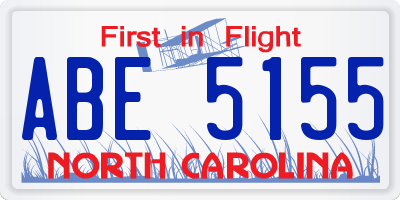 NC license plate ABE5155