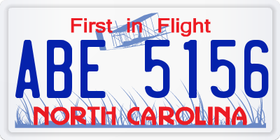NC license plate ABE5156
