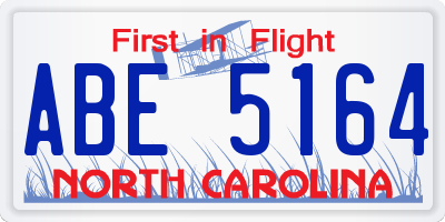 NC license plate ABE5164
