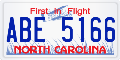 NC license plate ABE5166