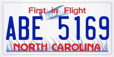 NC license plate ABE5169