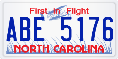 NC license plate ABE5176