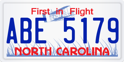 NC license plate ABE5179