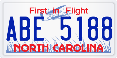 NC license plate ABE5188