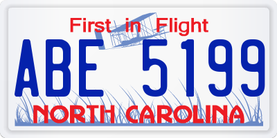 NC license plate ABE5199
