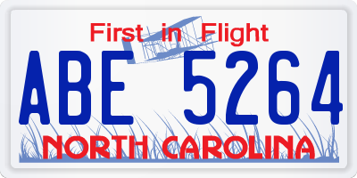 NC license plate ABE5264
