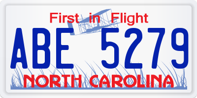 NC license plate ABE5279