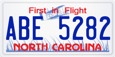 NC license plate ABE5282