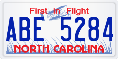 NC license plate ABE5284