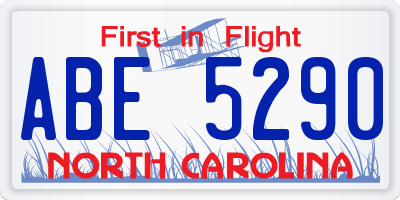 NC license plate ABE5290