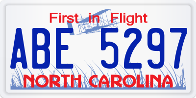 NC license plate ABE5297