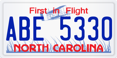 NC license plate ABE5330