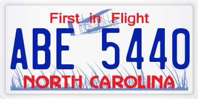 NC license plate ABE5440
