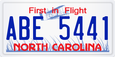 NC license plate ABE5441