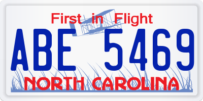 NC license plate ABE5469