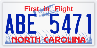 NC license plate ABE5471
