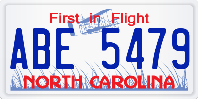 NC license plate ABE5479