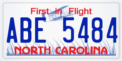NC license plate ABE5484