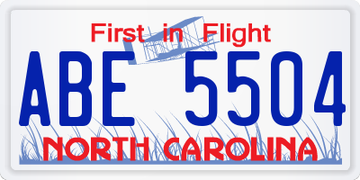 NC license plate ABE5504