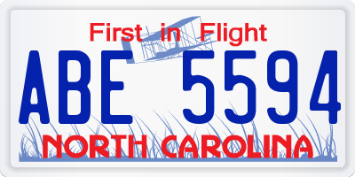 NC license plate ABE5594