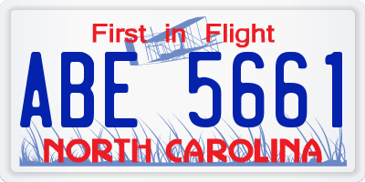 NC license plate ABE5661