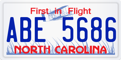 NC license plate ABE5686