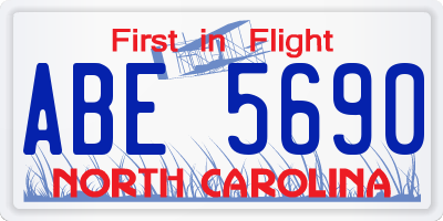 NC license plate ABE5690