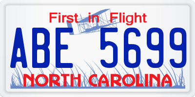 NC license plate ABE5699
