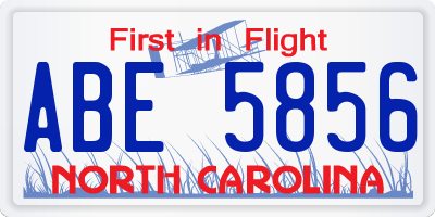 NC license plate ABE5856
