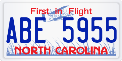 NC license plate ABE5955