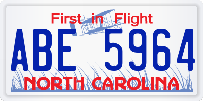NC license plate ABE5964