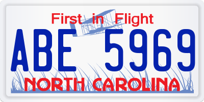 NC license plate ABE5969