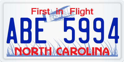 NC license plate ABE5994